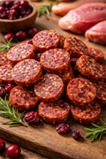 Duck and cranberry sausage slices